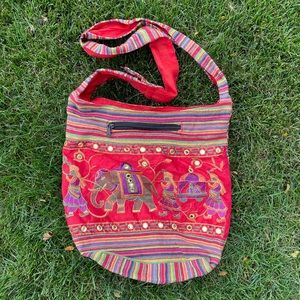 Multicolor Elephant Hobo Bag